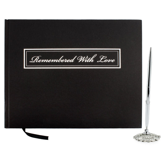 Funeral Guest Book and Pen with Stand Set - sh1492cb0aep