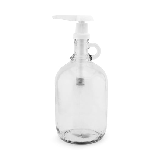 Half Gallon Glass Pump Dispenser Bottle, 64oz Jug