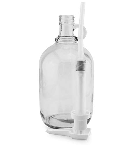 Half Gallon Glass Pump Dispenser Bottle, 64oz Jug