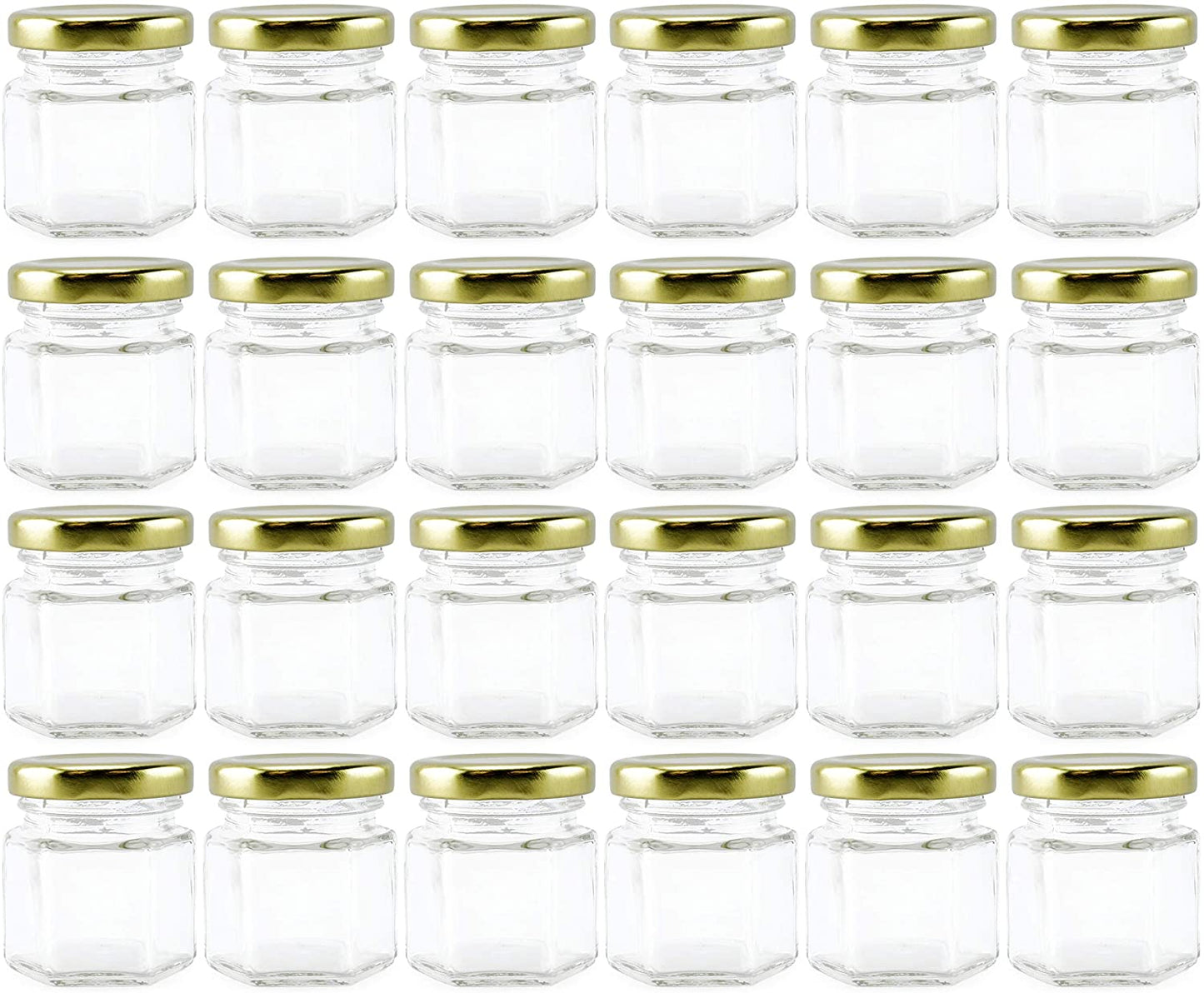 Mini Hexagon Glass Jars (Case of 288) - SH_1483_CASE