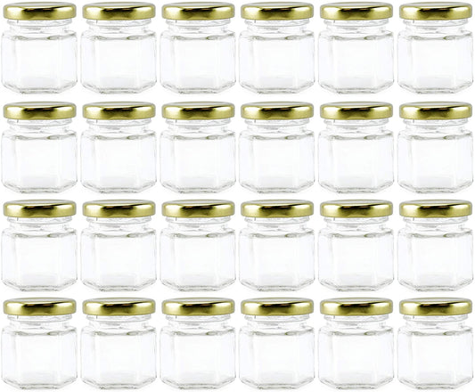 Mini Hexagon Glass Jars (Case of 288) - SH_1483_CASE