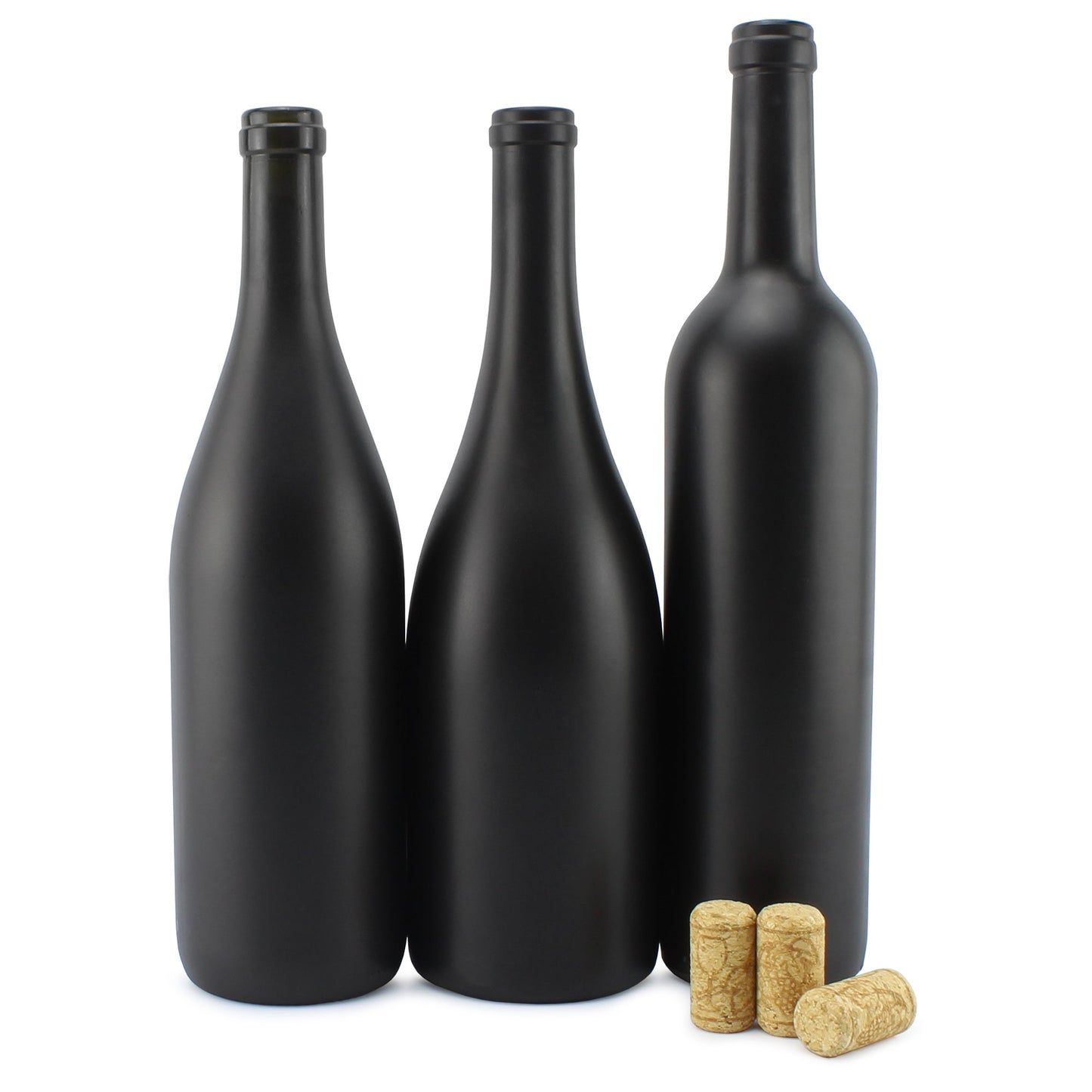Black Wine Bottles w/Corks (Case of 24 Sets) - SH_1530_CASE