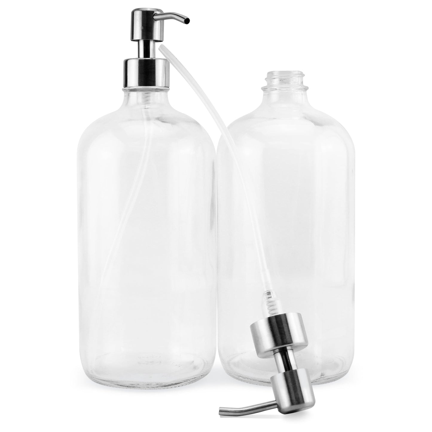 32oz Clear Glass Pump Bottles (2-Pack) - sh1541cb032oz