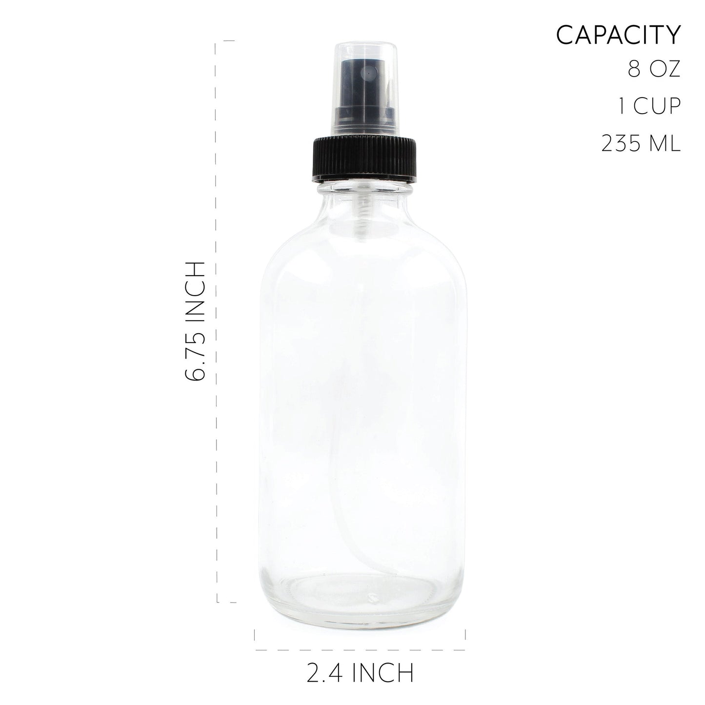 8oz Clear Glass Fine Mist Spray Bottles (4-Pack) - sh1630cb0rlh