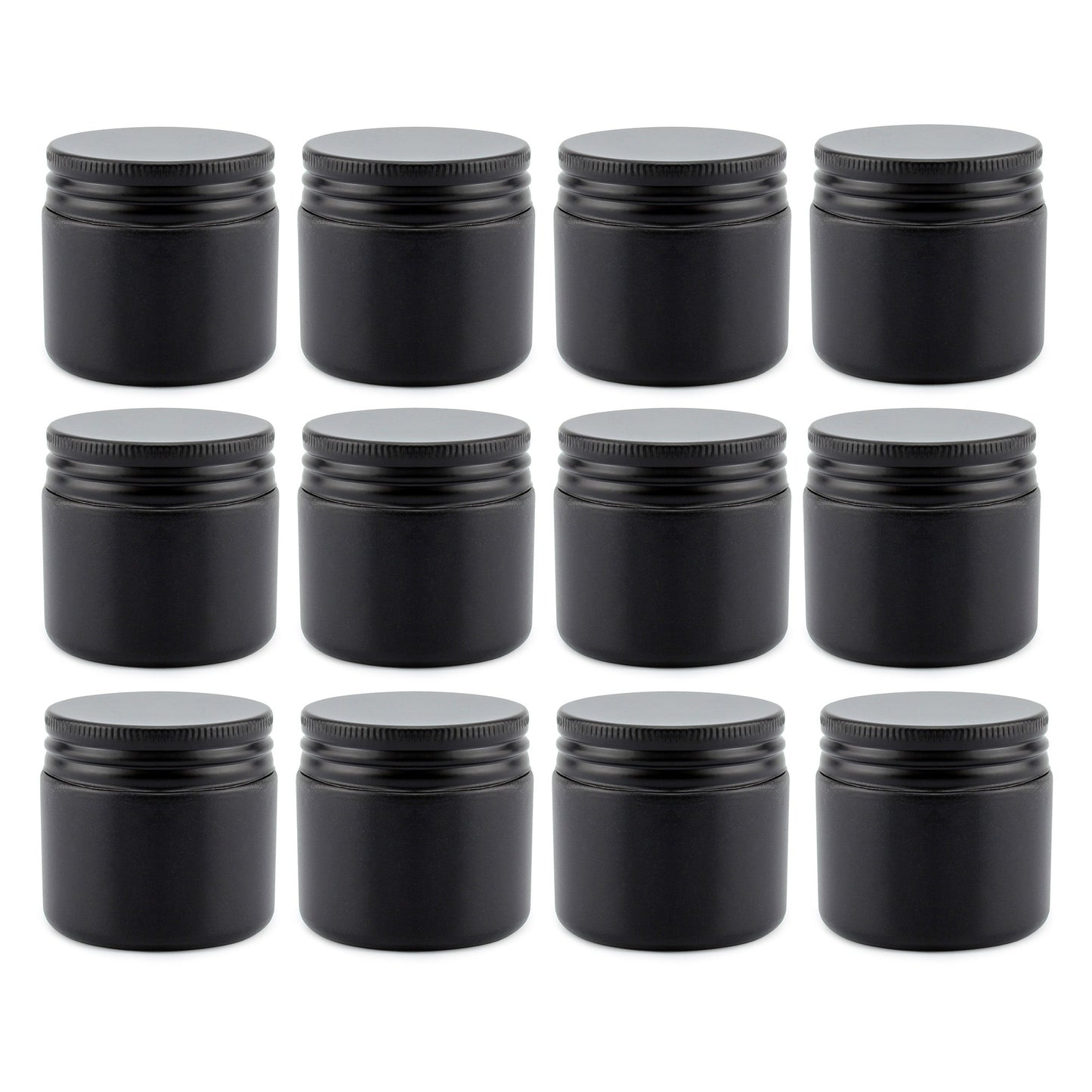 2oz Black Coated Glass Jars (12-Pack) - sh1587cb02oz