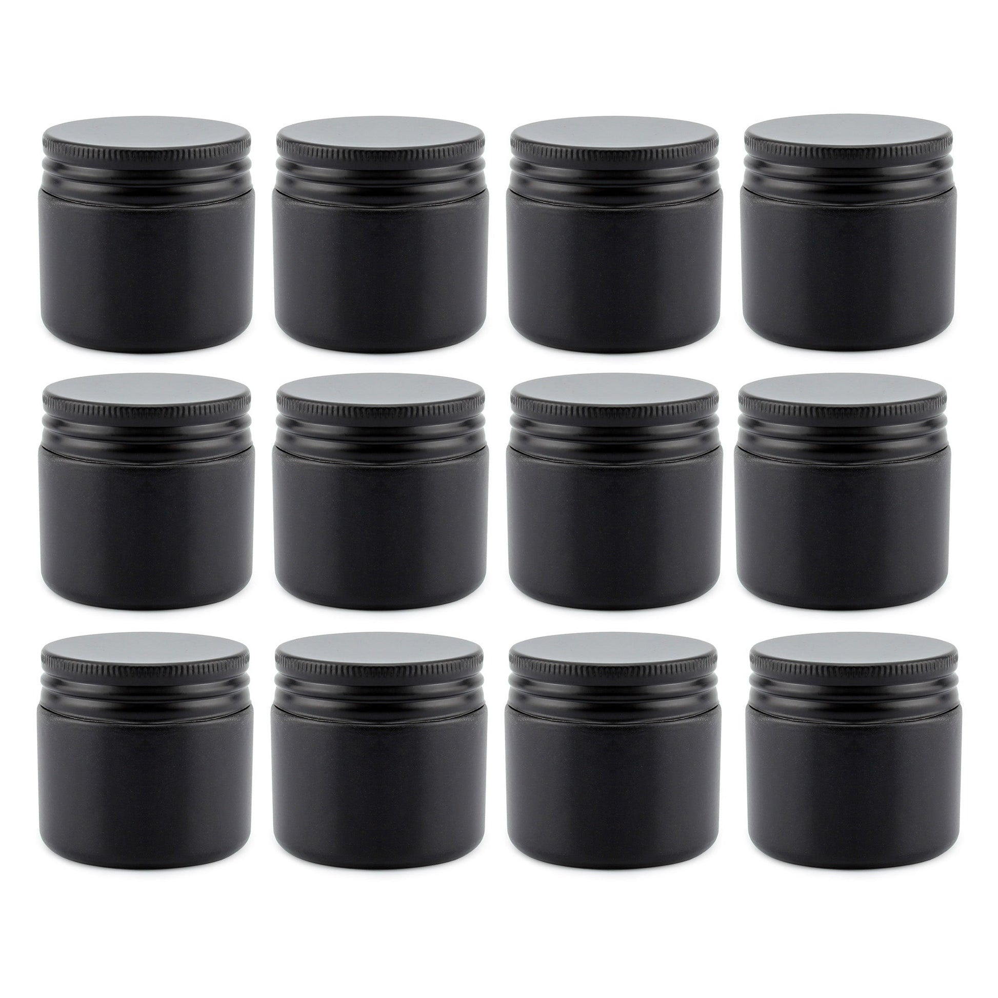 2oz Black Coated Glass Jars (12-Pack) - sh1587cb02oz