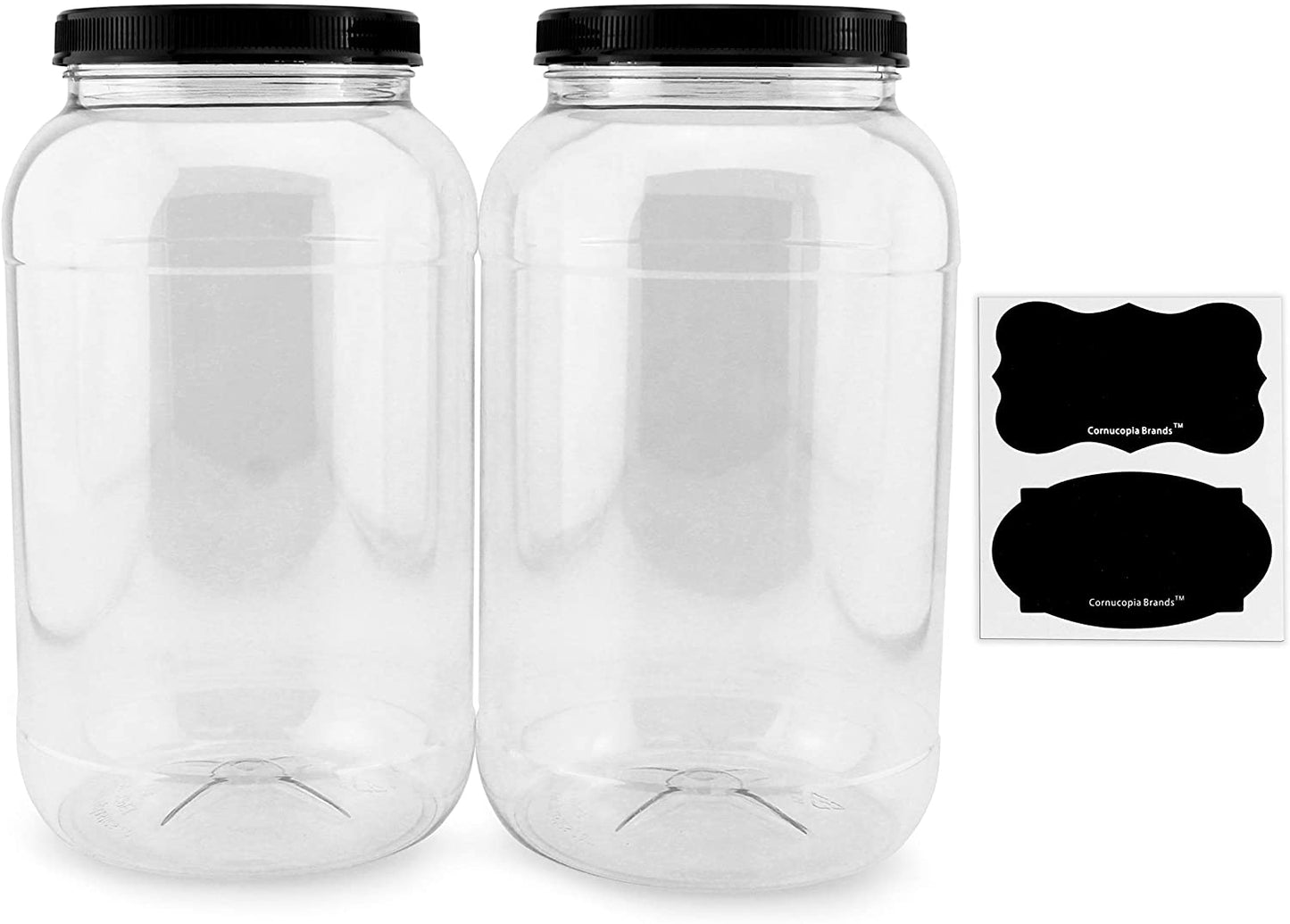 Round Gallon Plastic Jars (2-Pack)