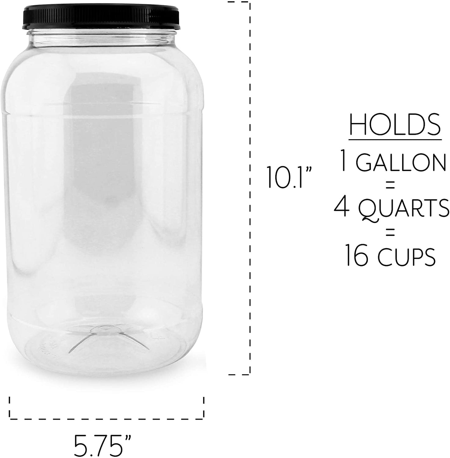 Round Gallon Plastic Jars (2-Pack) - CBKit011