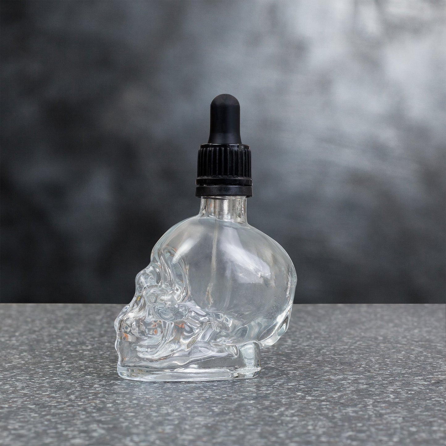 Skull Glass Dropper Bottles (2-Pack, 2oz, Clear) - sh1625tbscb0