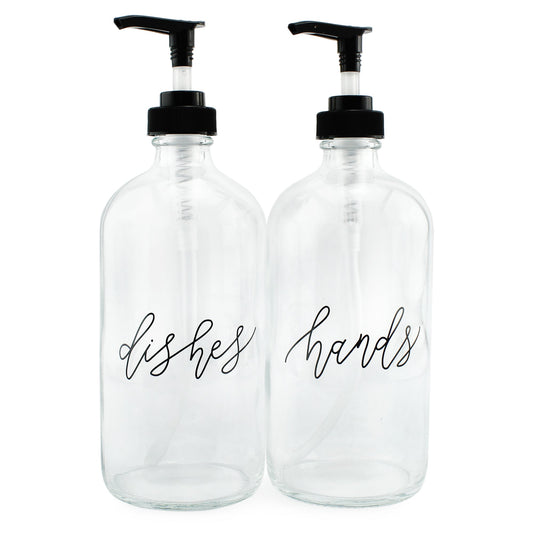 Glass Pump Soap Dispenser Bottles (Case of 24) - SH_1624_CASE