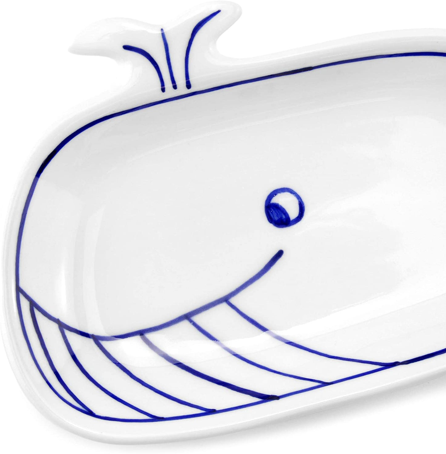 Whale Spoon Rest; Blue and White Ceramic (Case of 60) - SH_1631_CASE