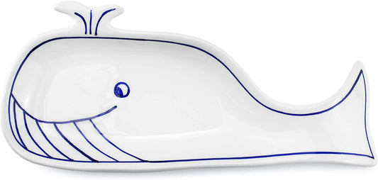 Whale Spoon Rest; Blue and White Ceramic (Case of 60) - SH_1631_CASE
