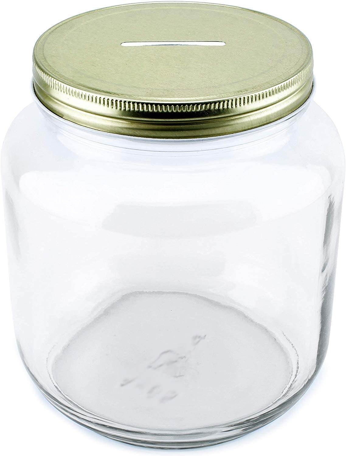 Large Glass Coin Bank Jar
