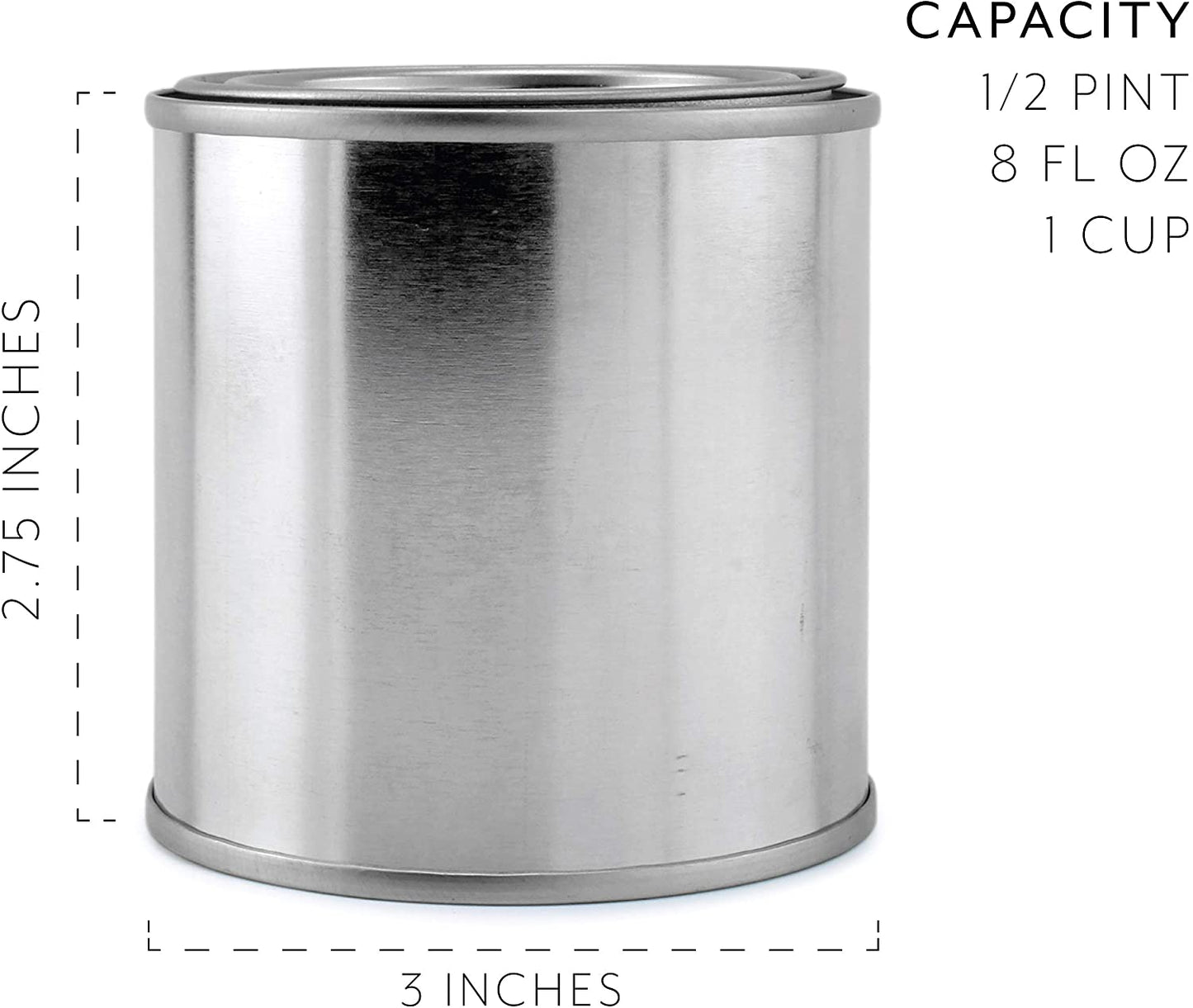 Metal Paint Cans with Lids (1/2 Pint Size, 6-Pack) - sh1750cb0half