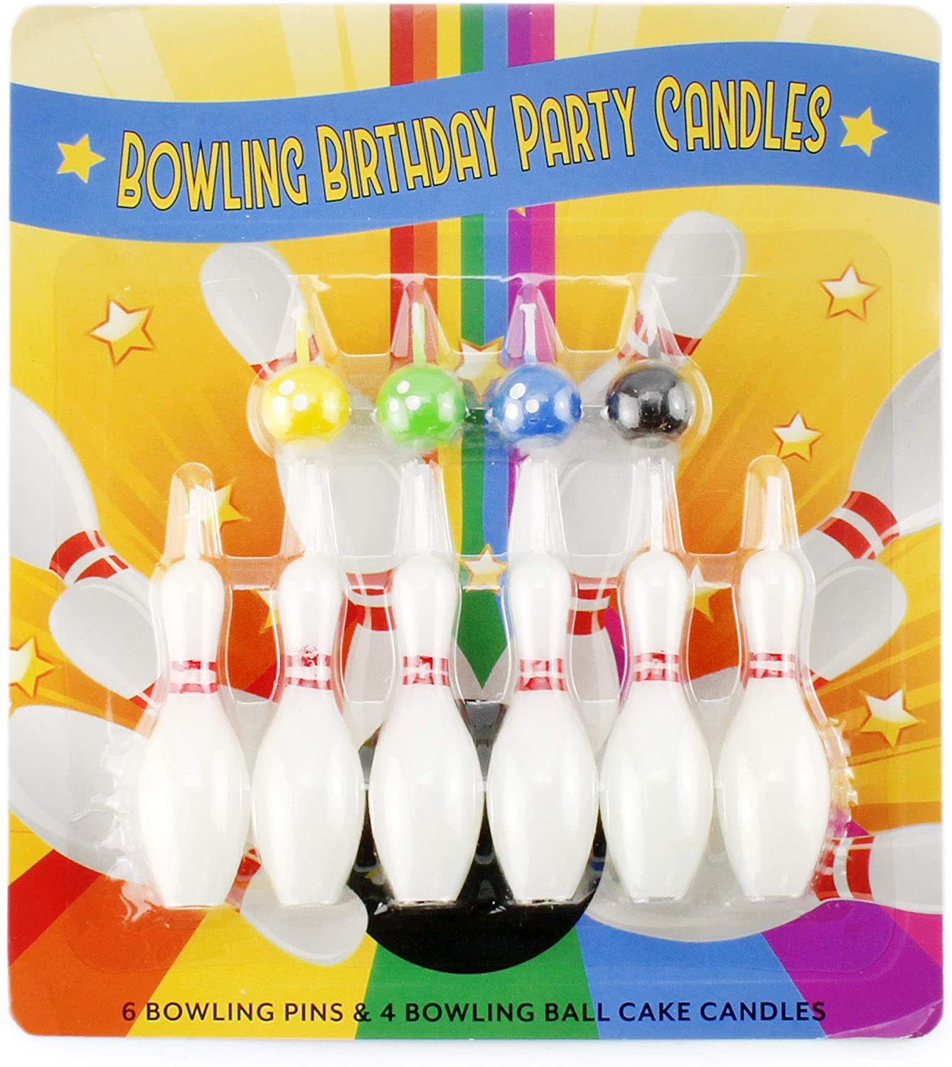 Bowling Cake Candle Set (20-Piece Pins and Balls Birthday Candle Set) - sh1702cb0Bwlg