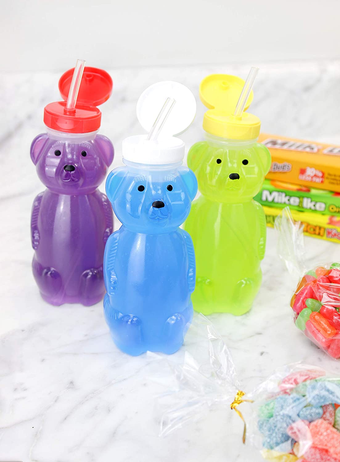 Honey Bear Straw Cups (3-Pack, Colored Lids) - CBKit026