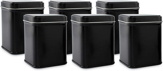 Square Black Metal Tins (6-Pack) - sh1915cb0Blck