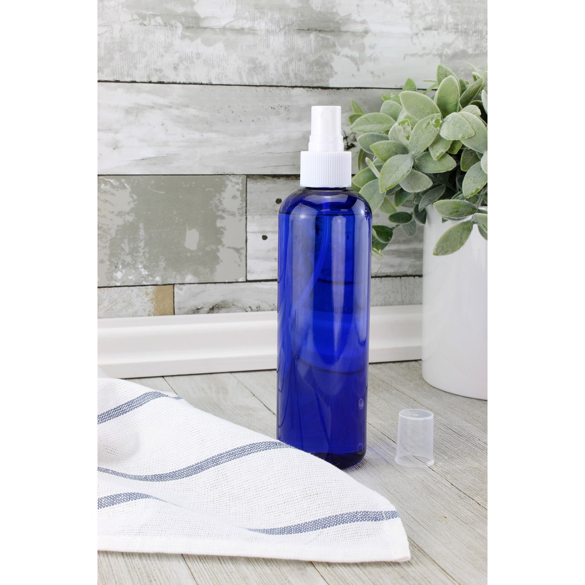 8oz Blue PLASTIC Spray Bottles with White Fine Mist Atomizers (6-Pack) - sh1805cb0Blue