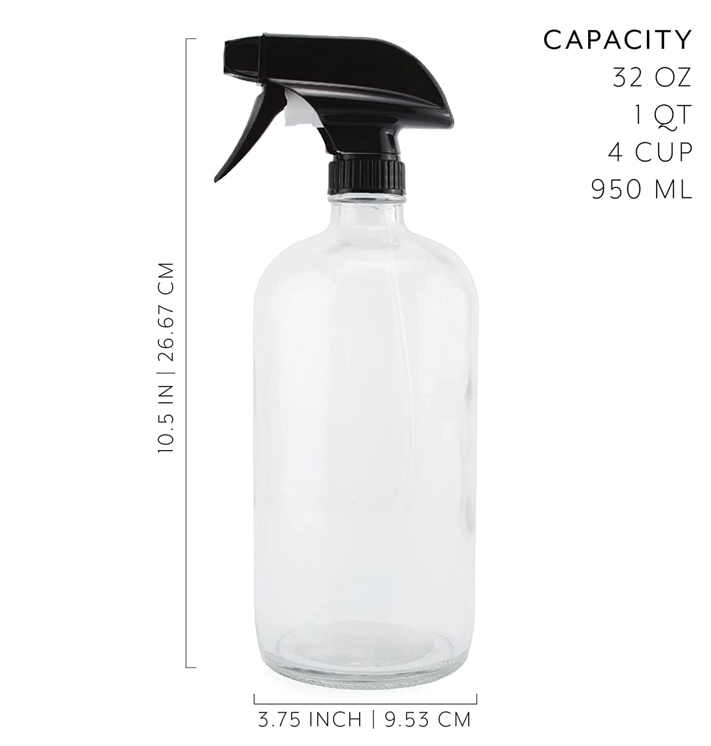 32oz Glass Spray Bottles (2-Pack, Clear) - sh1784cl32oz