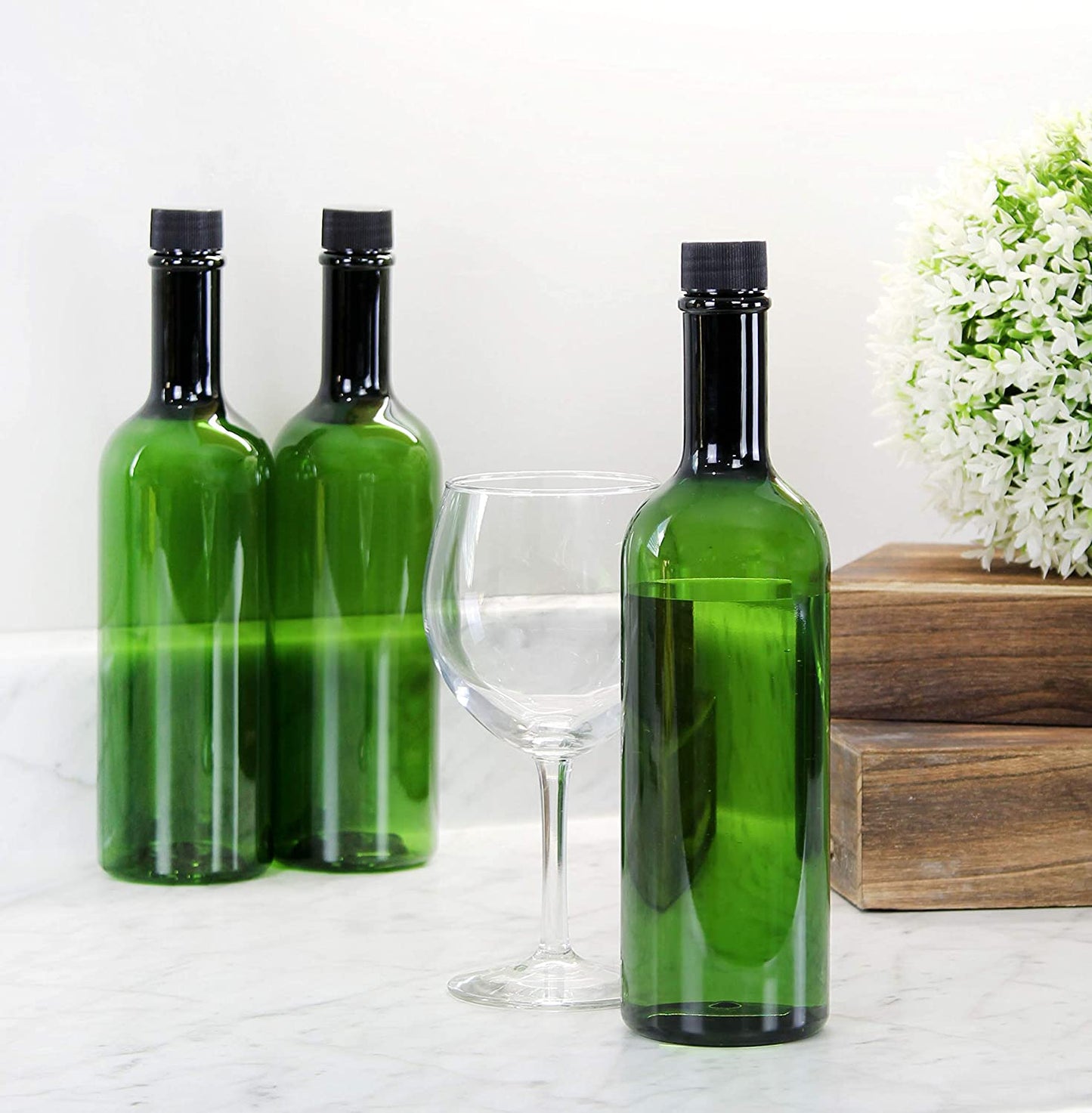 Plastic Wine Bottles (Case of 60, Green) - SH_1799_CASE