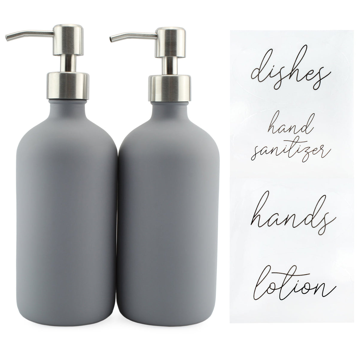 16oz Gray Pump Bottles (Case of 40)