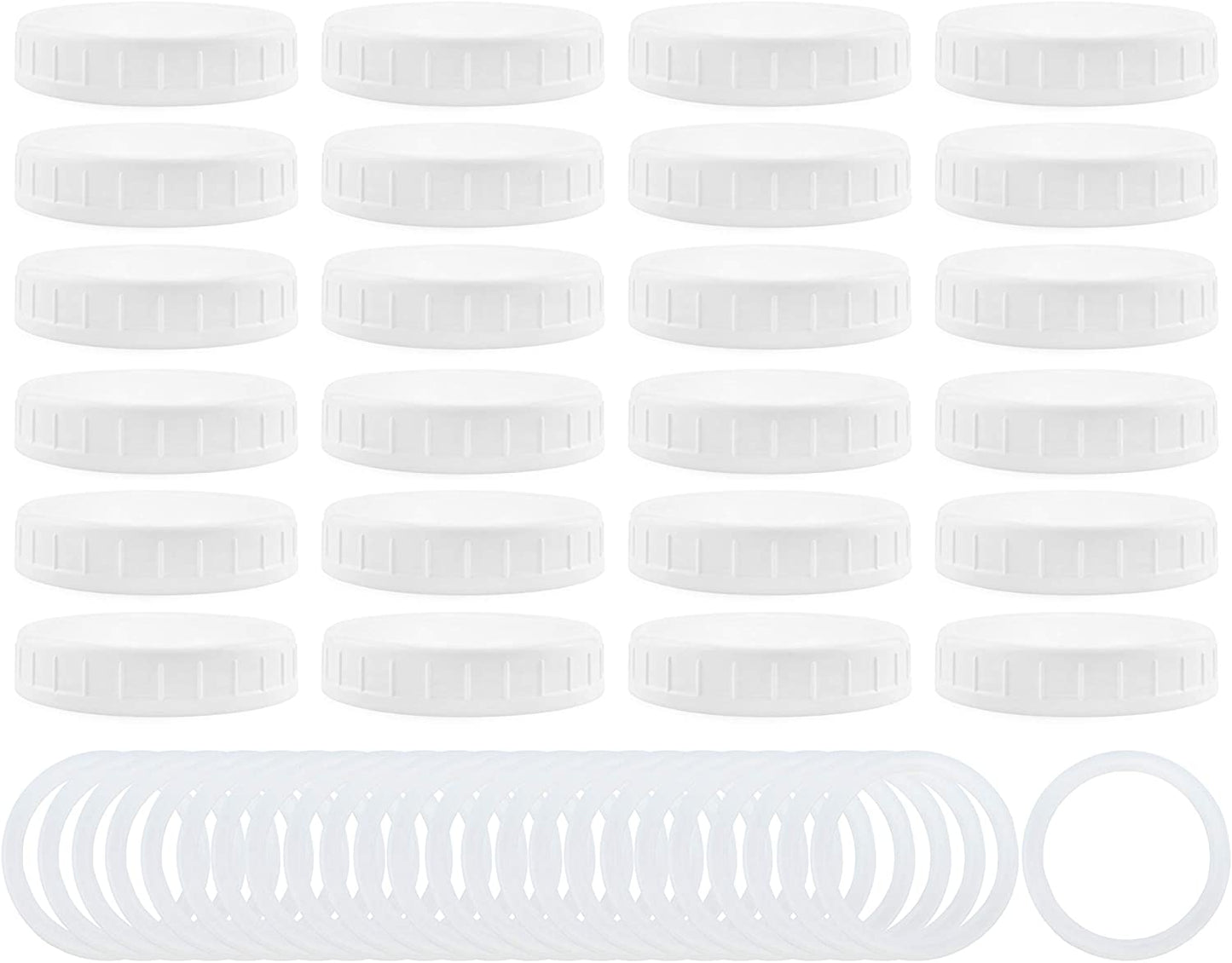 Wide Mouth Plastic Mason Jar Lids w/ Silicone Seal Rings (Case of 576) - SH_1876_CASE