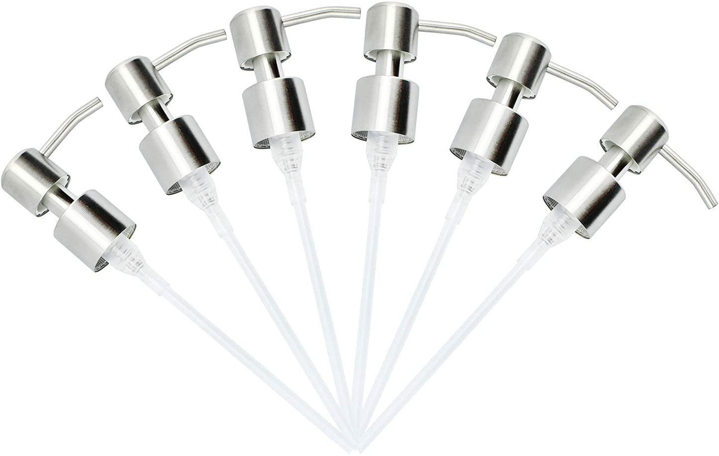 Replacement Lotion Pump Parts, 24mm (6 Pack, Brushed Silver) - sh1880cb024mm