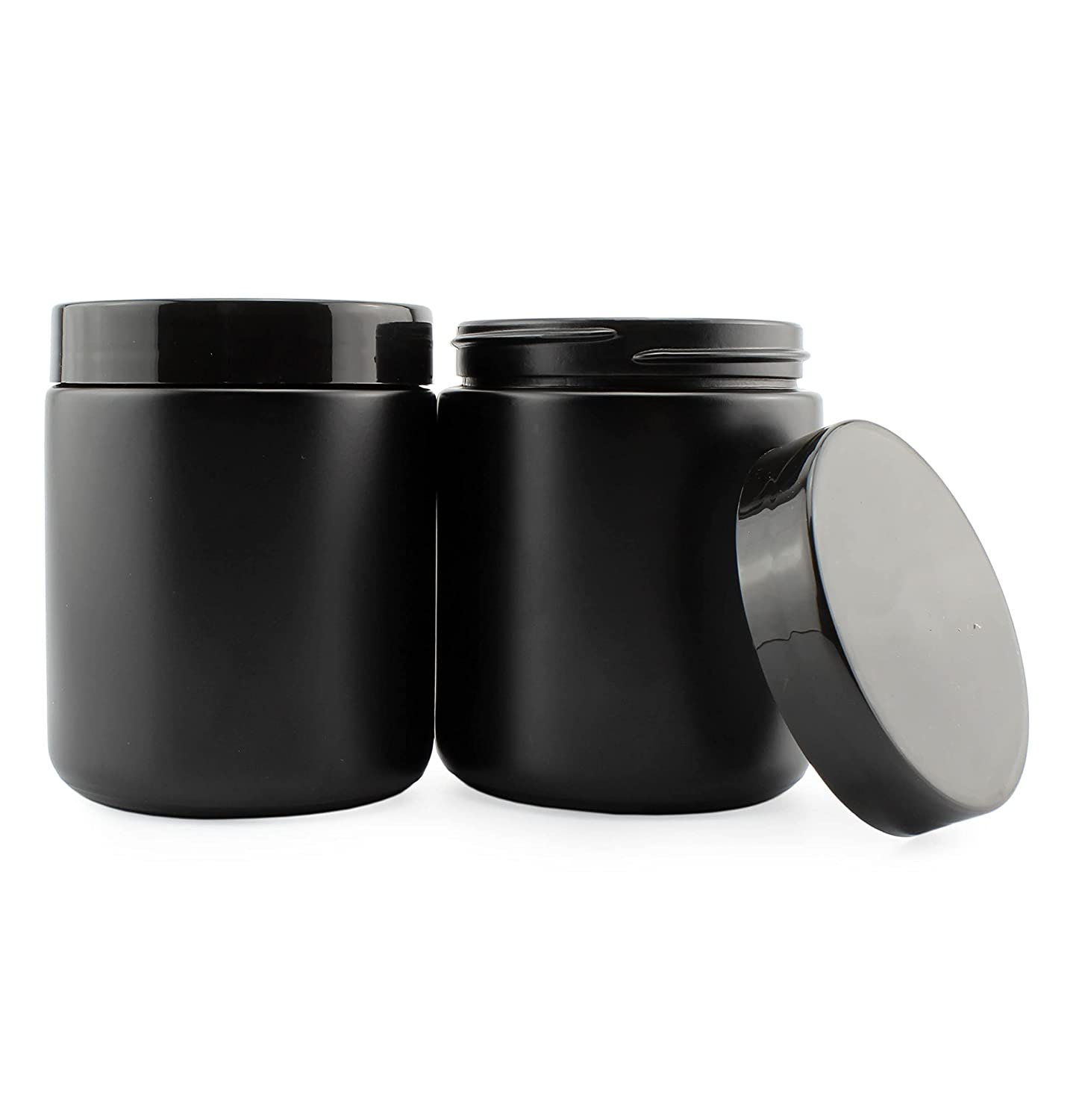 8oz Black Coated Glass Jars (6-Pack) - sh1928cb08oz