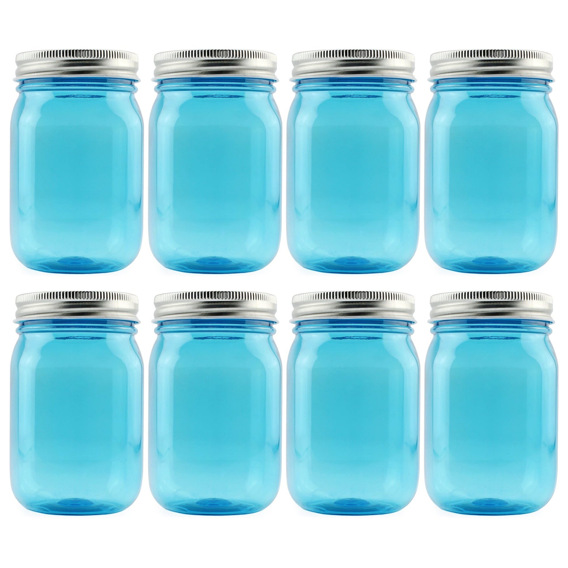 16oz PLASTIC Mason Jars (8-Pack, Blue) - cb08BlueJars