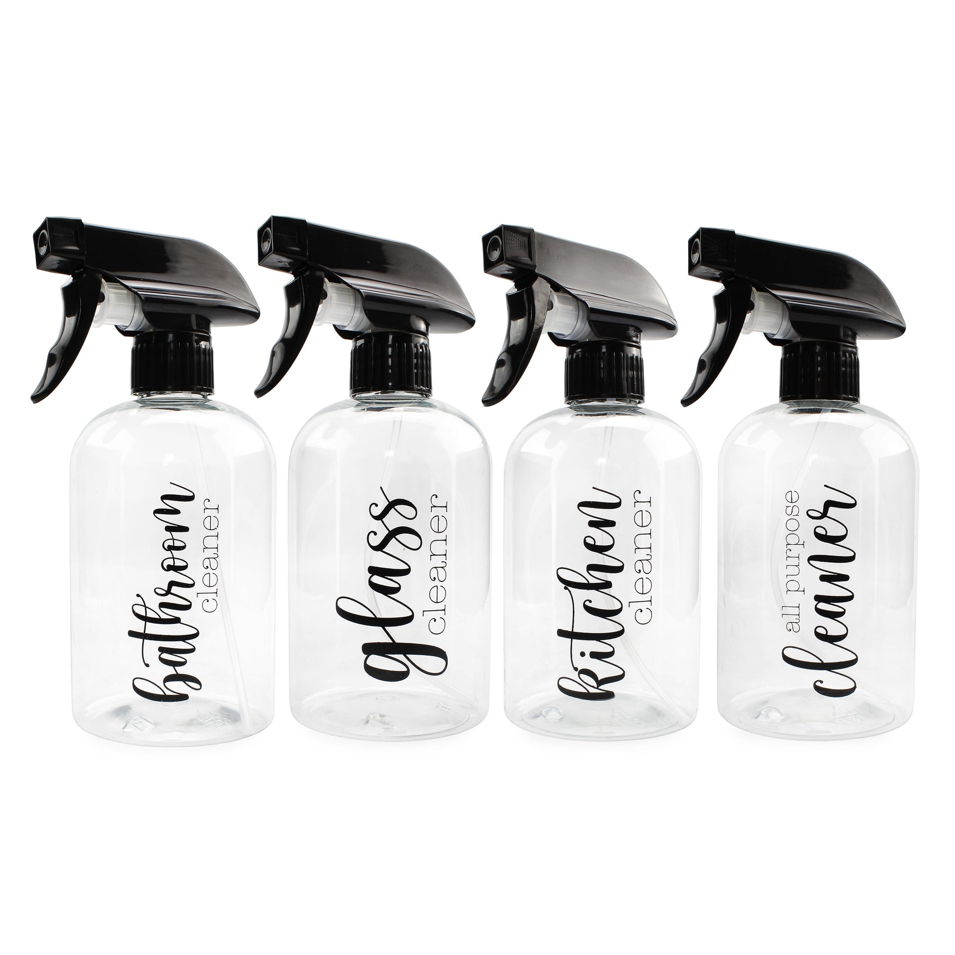 Plastic Cleaning Spray Bottles with Labels (Case of 21 Sets) - SH_2024_CASE