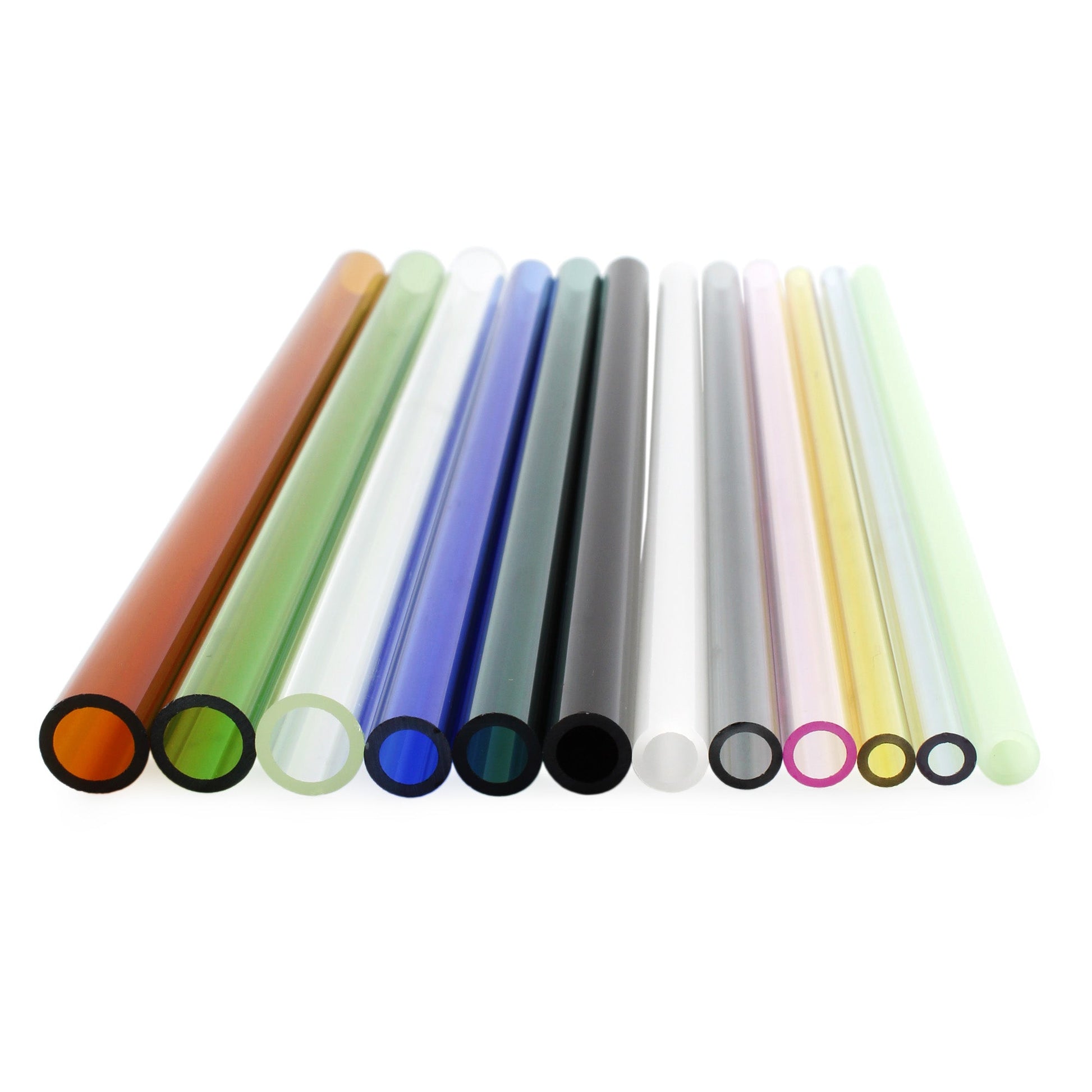 Colored Borosilicate Glass Tubes (12-Piece Set, Assorted Colors and Sizes) - sh2043cb0