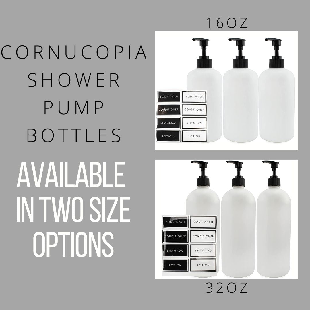 Shower Pump Bottles (Set of 3, 16-Ounce) - sh2055cb0