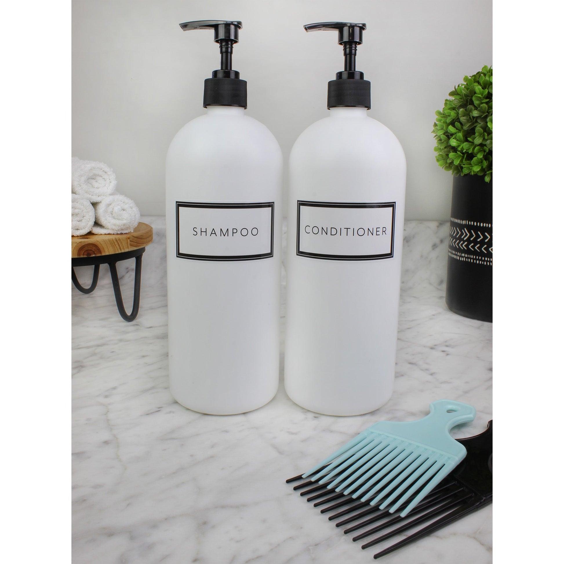 Shower Pump Bottles (Set of 3, 32-Ounce) - sh2056cb0