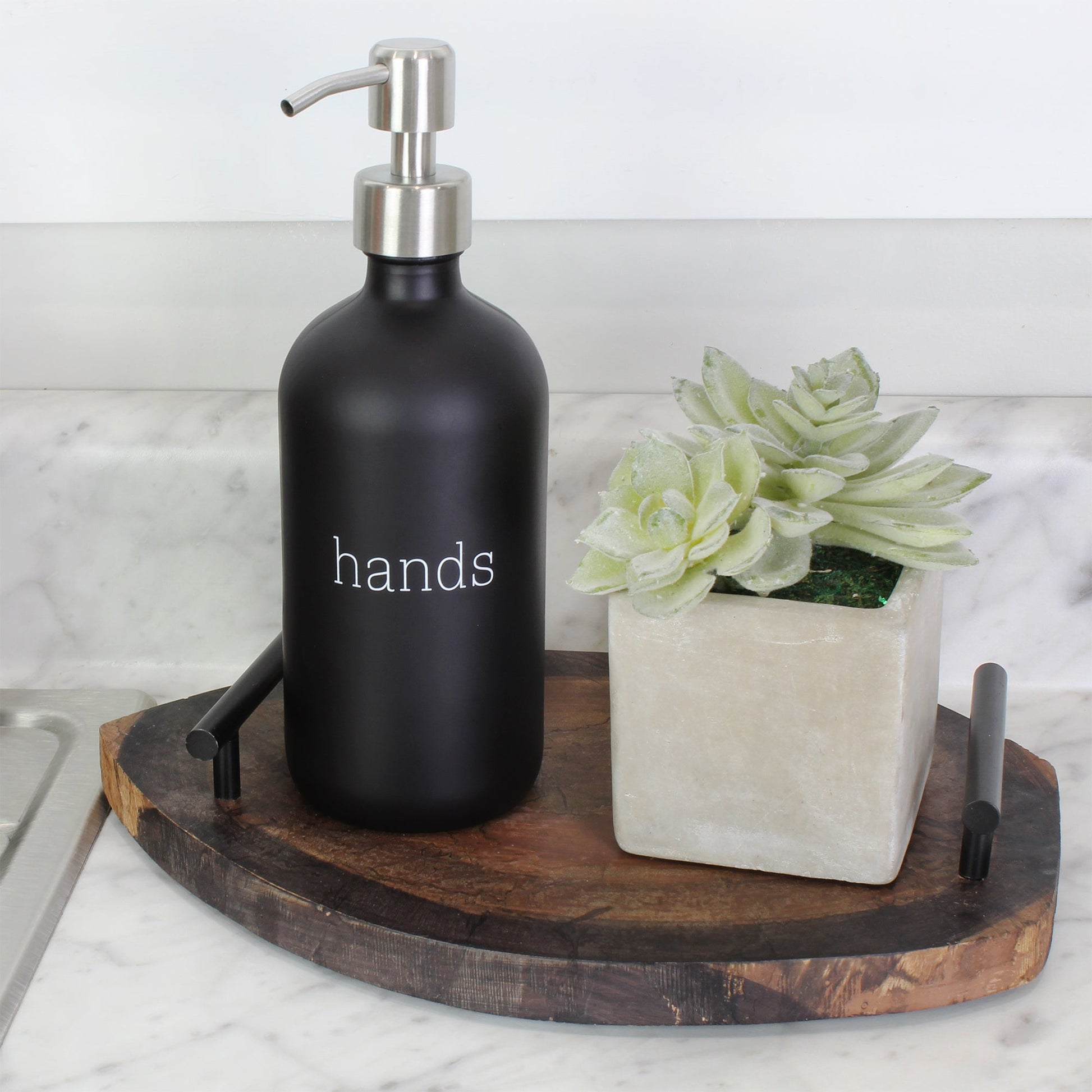 16oz Hands Dishes Pump Bottles (Black, Set of 2) - sh2078cb0