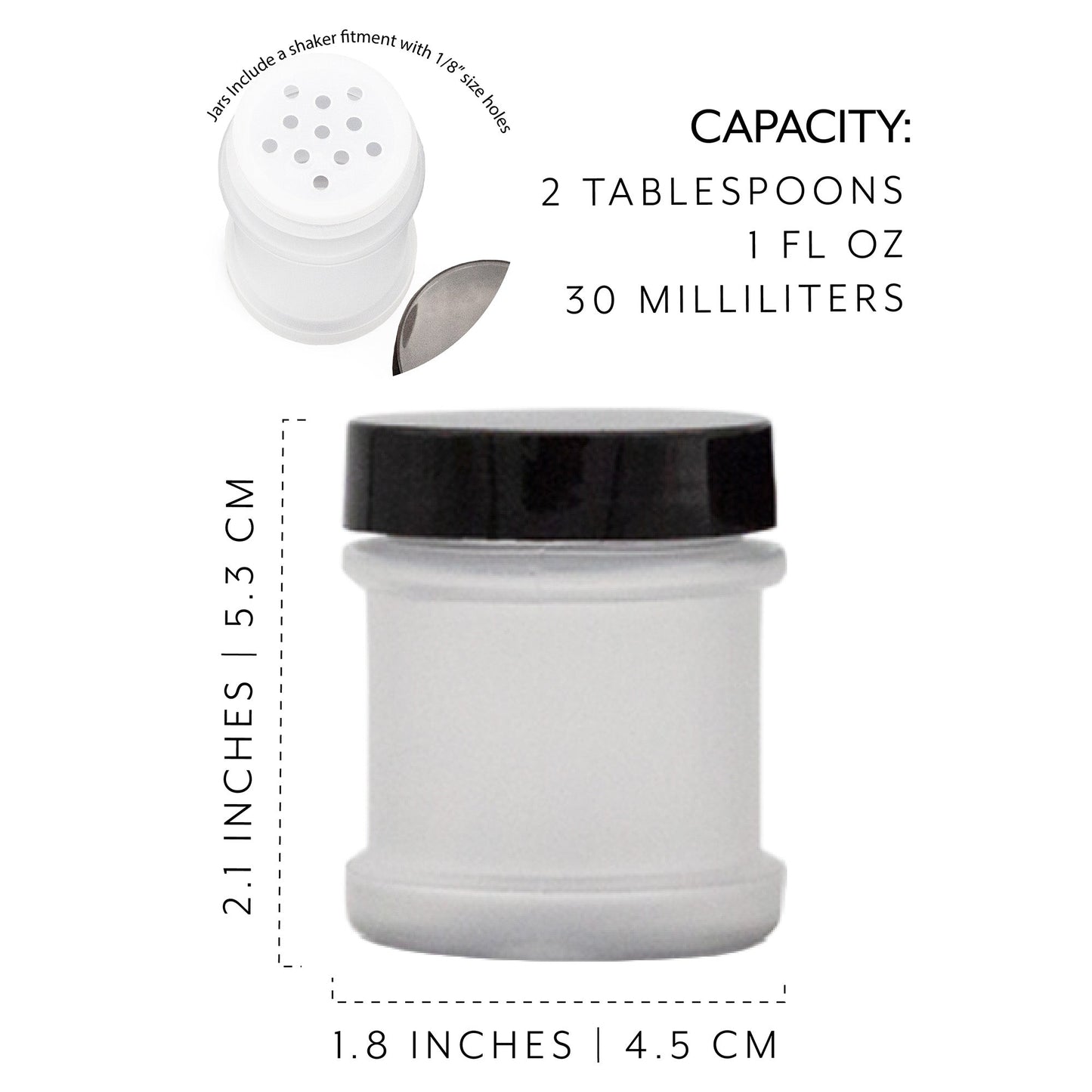 Mini Plastic Spice Jars w/Sifters (Case of 864) - SH_2303_CASE