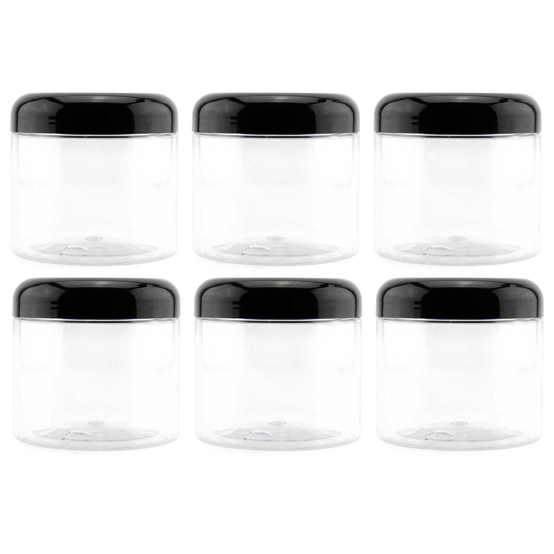 16oz Clear Plastic Jars w/Domed Lids (Case of 144) - SH_1324_CASE
