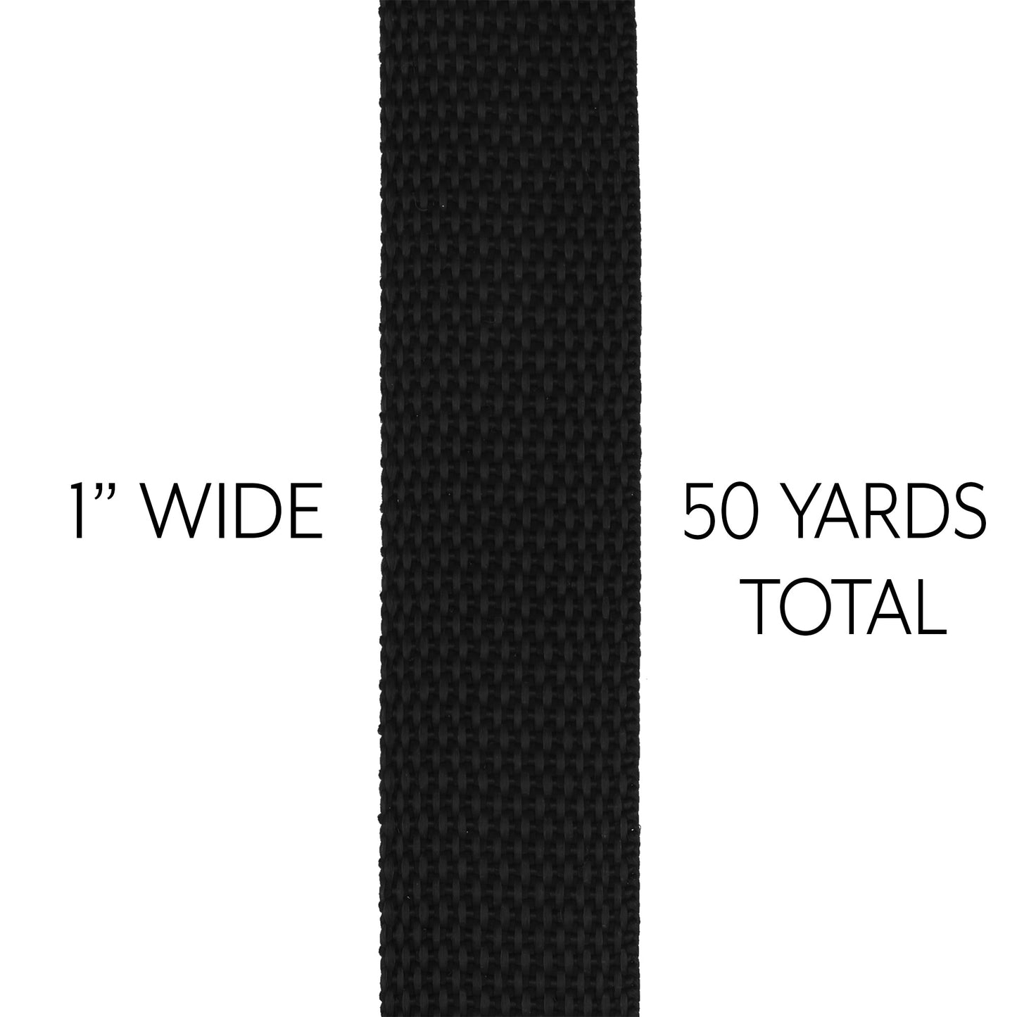 50 Yards Black Polypropylene 1-Inch Webbing - sh713cb0bl
