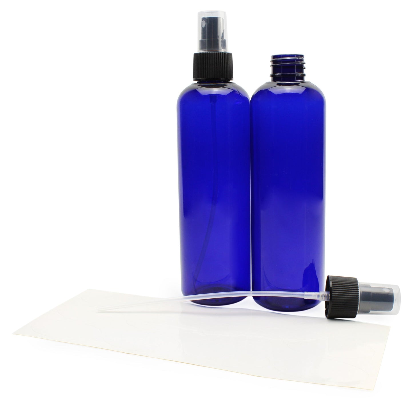 8oz Blue Plastic PET Spray Bottles w/ Fine Mist Atomizers (Case of 198) - SH_1416_CASE