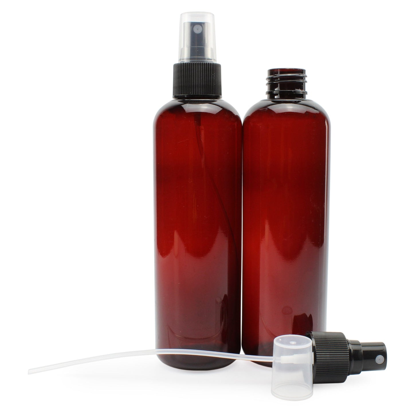 8oz Amber Brown Plastic Spray Bottles with Fine Mist Atomizers (6-Pack) - sh1417cb0Brown