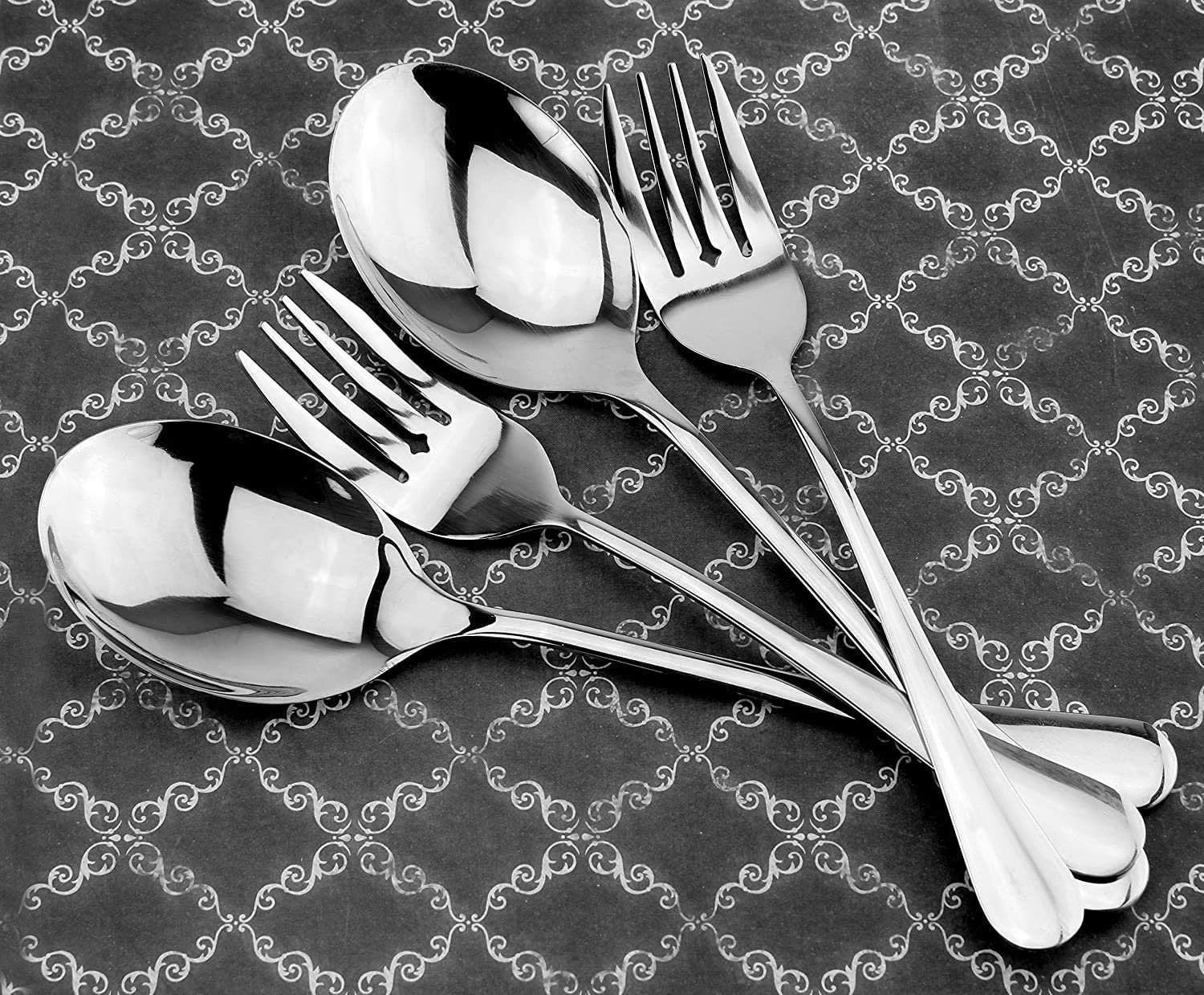 Serving Spoons & Large Serving Forks Set (4 pack, 2 Each) - sh1048cb0SpFrk