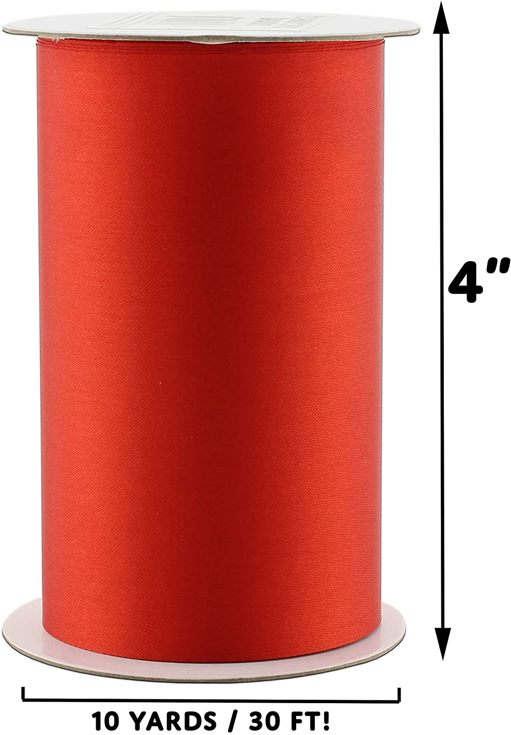 4-Inch Wide Red Satin Ribbon (10 Yards) - sh1009cb0Red