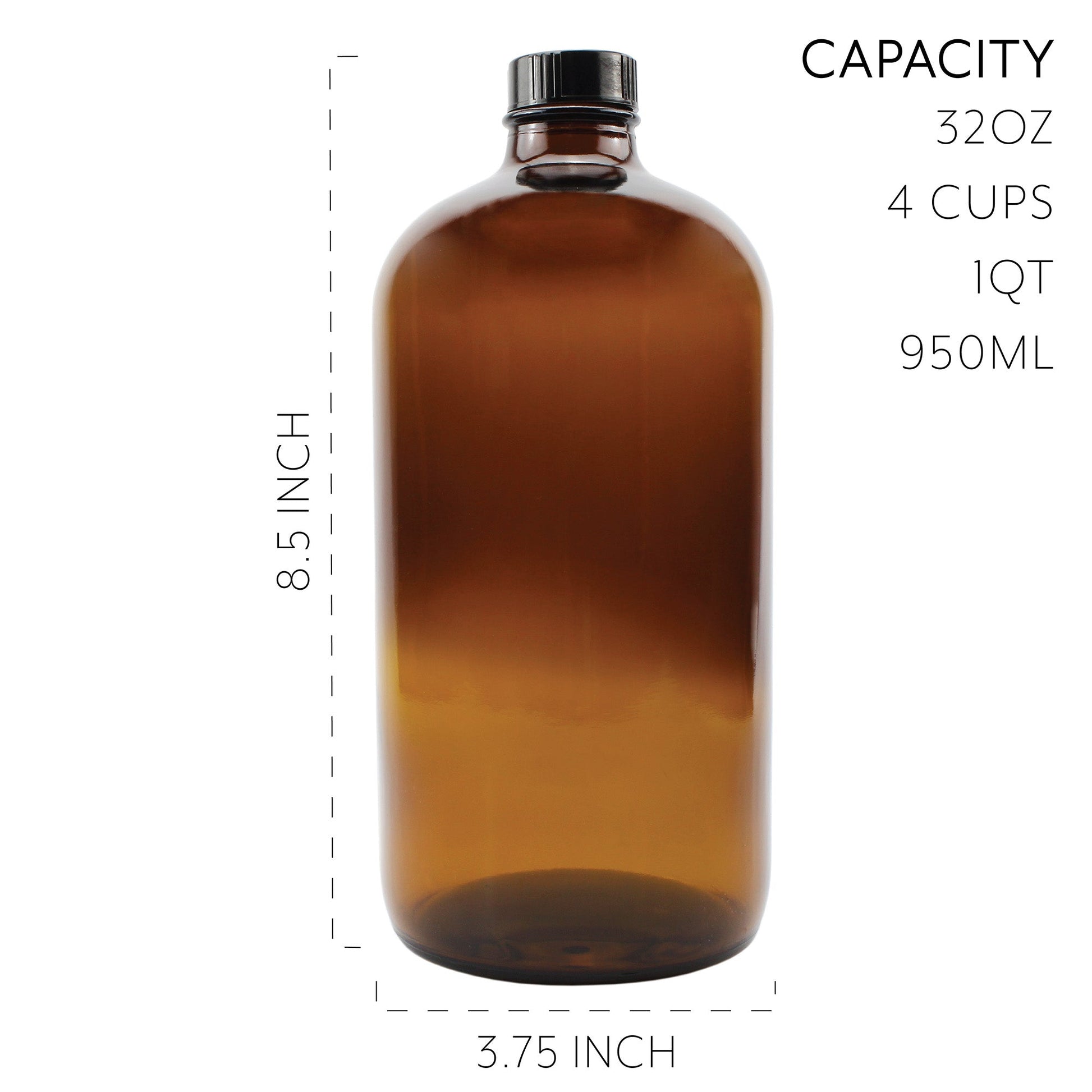 32oz Amber Kombucha Growler Bottles (4-Pack) - sh1218cb032oz