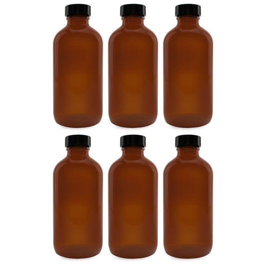 8oz Amber Glass Bottles (6-Pack) - sh1173cb08oz