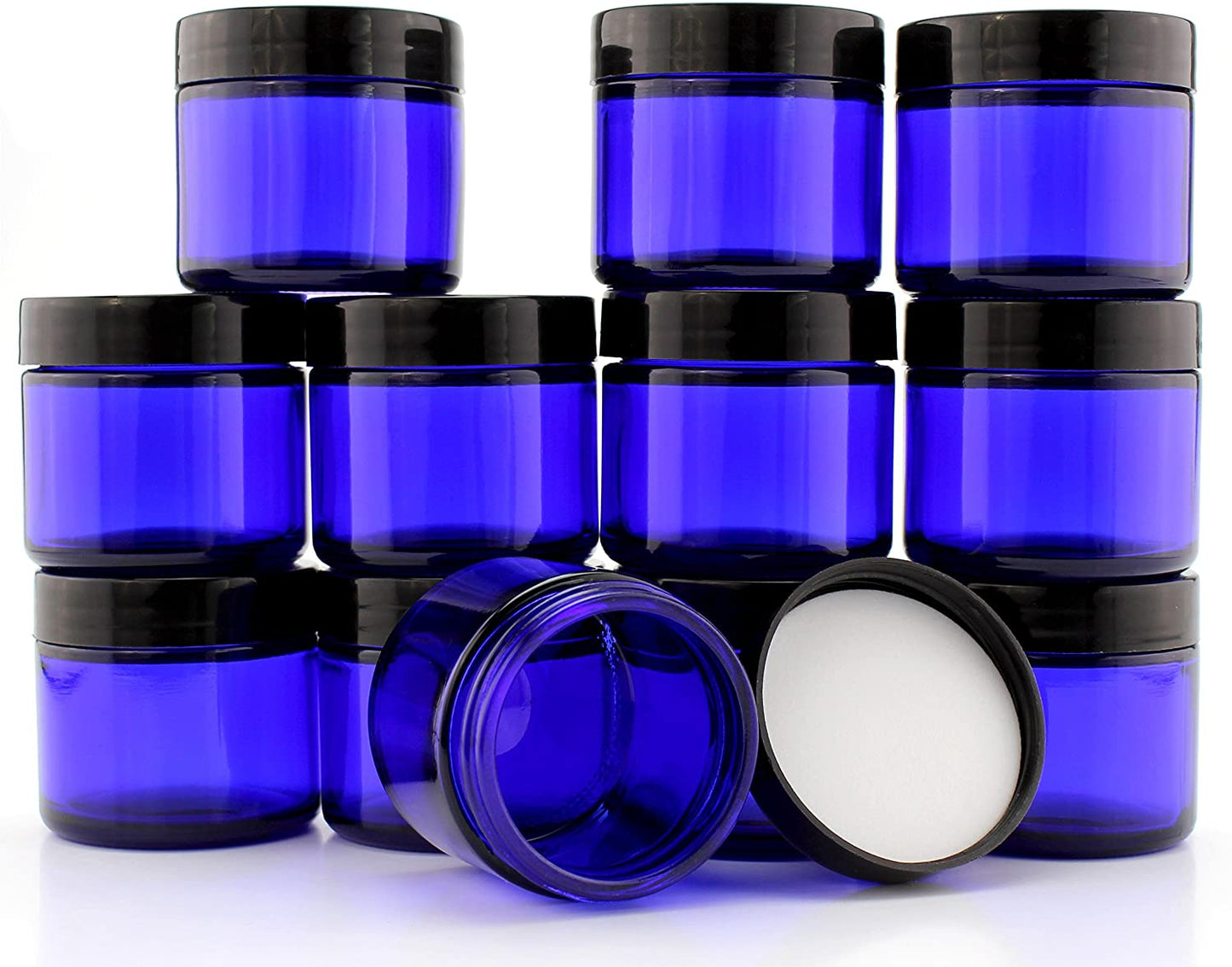 2oz Cobalt Blue Glass Cosmetic Jars (12-Pack) - sh1196cb0318mnw
