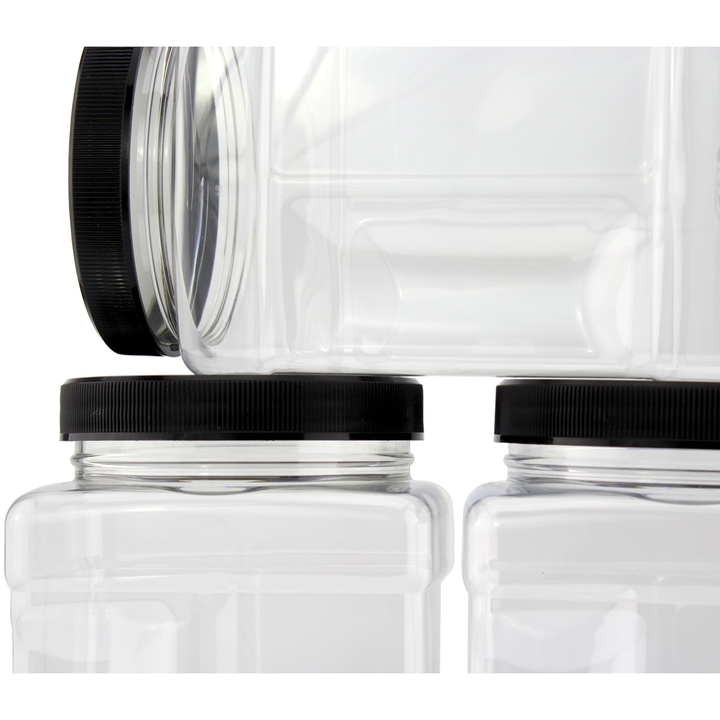 32oz Square Plastic Jars (4-Pack) - sh1470cb032oz