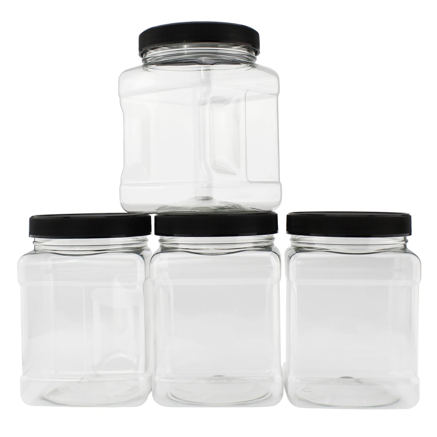 32oz Square Plastic Jars (4-Pack) - sh1470cb032oz
