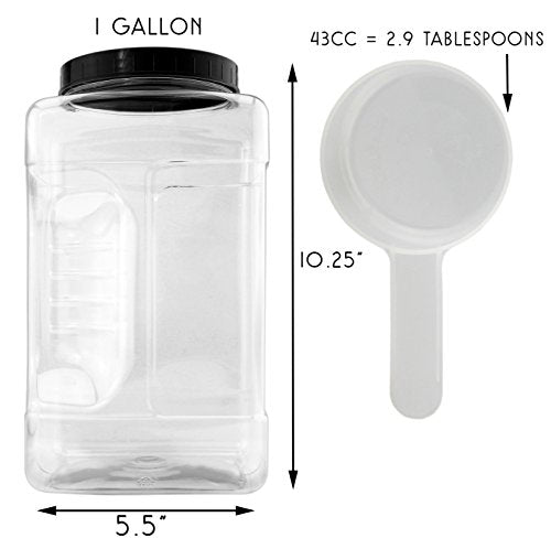 Square Gallon Size Clear Plastic Canisters (2-Pack) - CBKit021