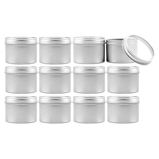 4oz Round Metal Tins w/View Window Lids (12-Pack) - sh1242cb0Rnd4oz
