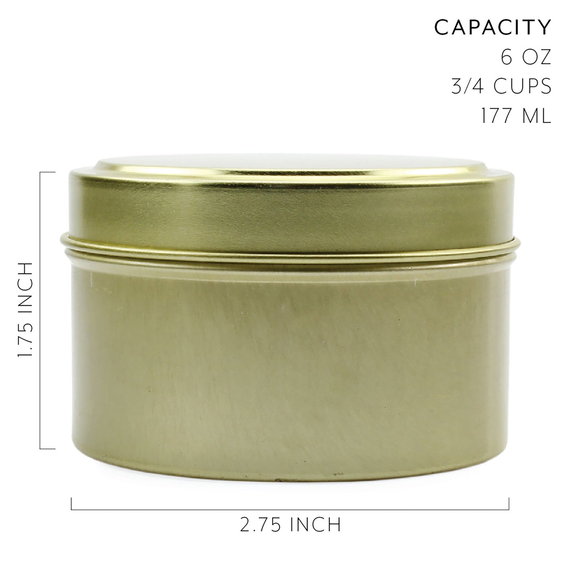 6oz Round Gold Tins/Candle Tins (Case of 240) - SH_1241_CASE
