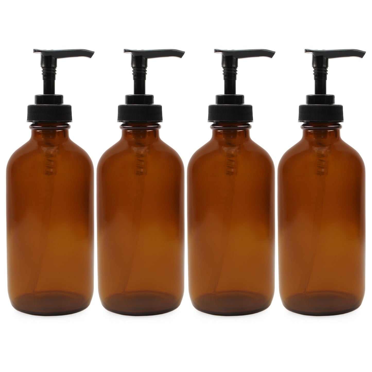 8oz Amber Glass Pump Bottles (Case of 48) - SH_1395_CASE